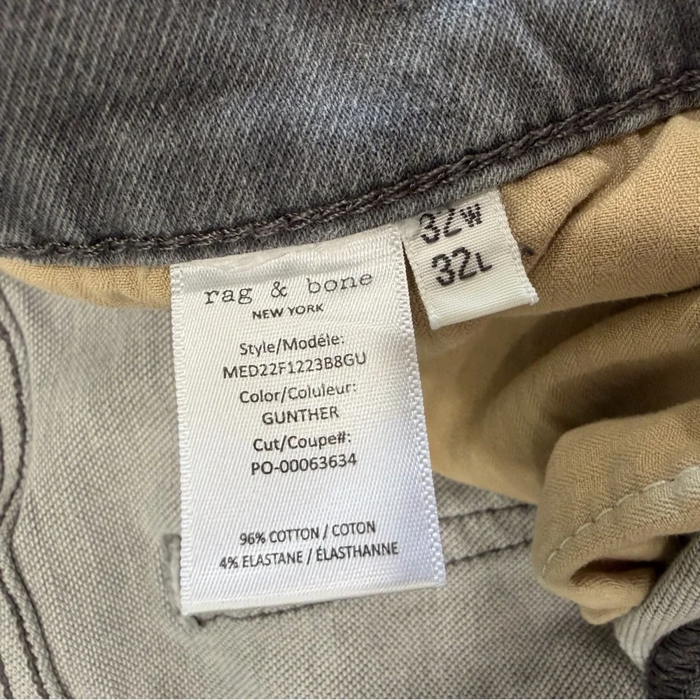 Rag & Bone Men’s Fit 2 Slim Fit Gray Jeans 32x32